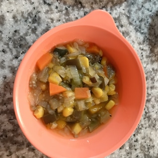 【離乳食】具沢山野菜スープ